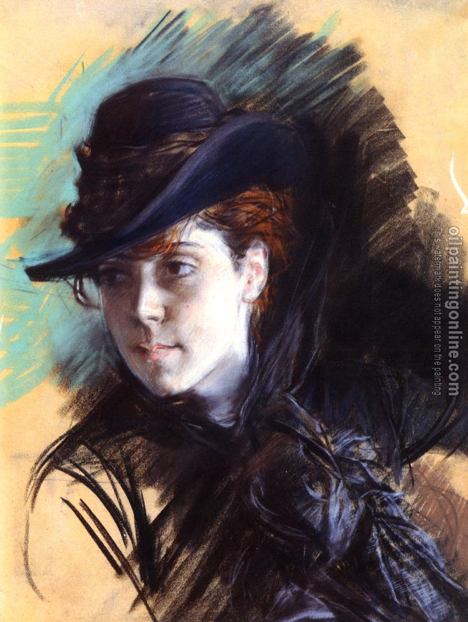 Giovanni Boldini - Girl In A Black Hat